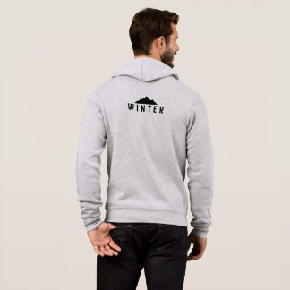 Minimal Winter Mountain Zip Hoodie T Shirt