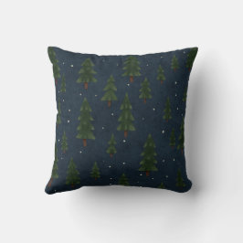 Minimal Winter Pine Tree Pattern Throw Pillow Kudde