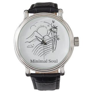 Minimal Zen-berg Linje Konst | Japansk Estetik Armbandsur