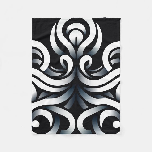 Minimal Zen Sakral Geometrisk Mandala Abstrakt Fleecefilt (Framsidan)