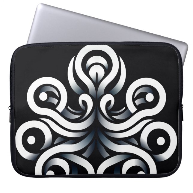 Minimal Zen Sakral Geometrisk Mandala Abstrakt Laptop Fodral (Framsidan)