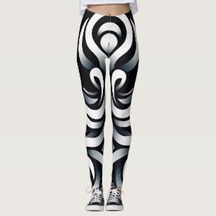 Minimal Zen Sakral Geometrisk Mandala Abstrakt Leggings