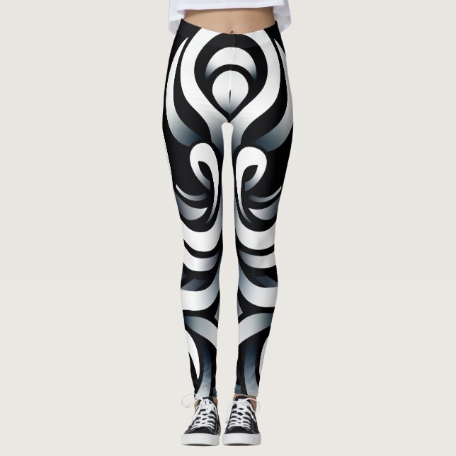 Minimal Zen Sakral Geometrisk Mandala Abstrakt Leggings (Framsida)