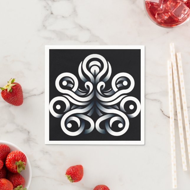 Minimal Zen Sakral Geometrisk Mandala Abstrakt Pappersservett (Insitu)