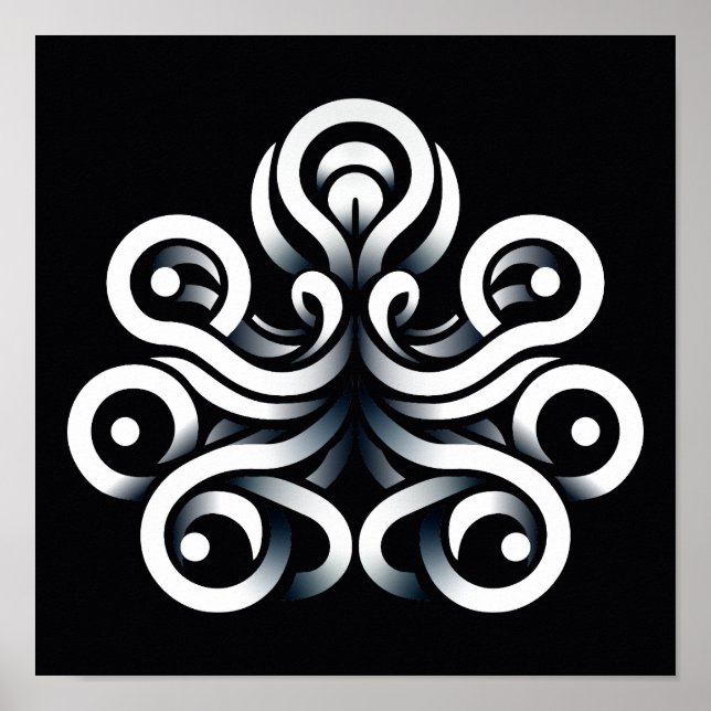 Minimal Zen Sakral Geometrisk Mandala Abstrakt Poster (Framsidan)