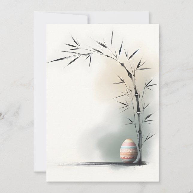 Minimal Zen Vår Bambu Påskägg Meddelande (Framsida)