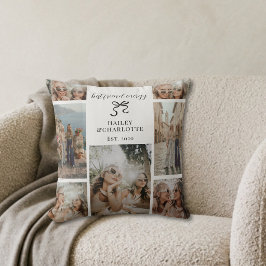 Minimala bästa vänners moderna BFF-fotogåva Kudde