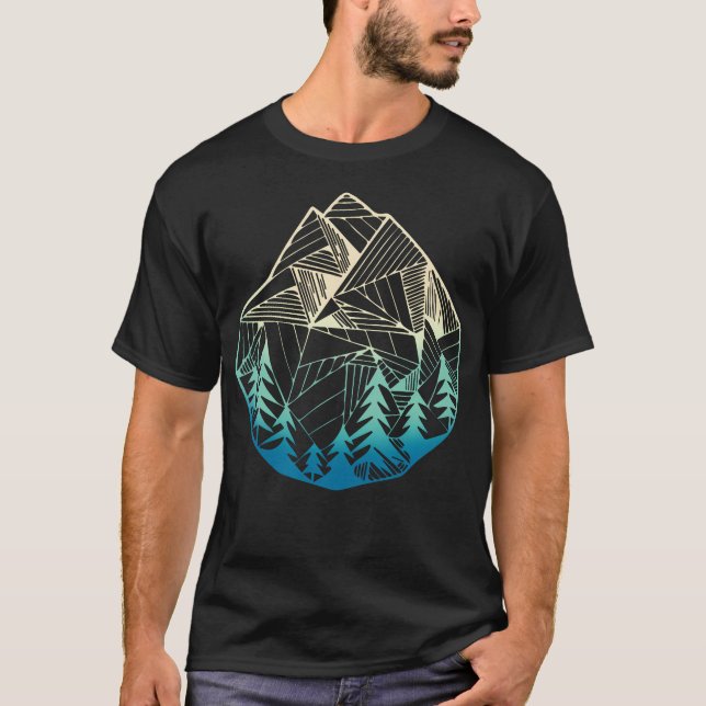 Minimala berg Geometri utomhusbruk T Shirt (Framsida)