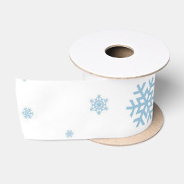 Minimala blå snöflingor Holiday Satin Band
