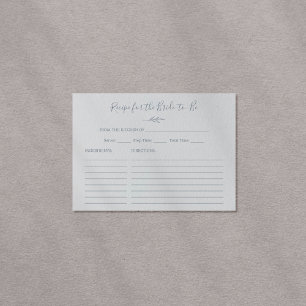 Minimala blad dammiga blå bröllopsreceptkort vykort