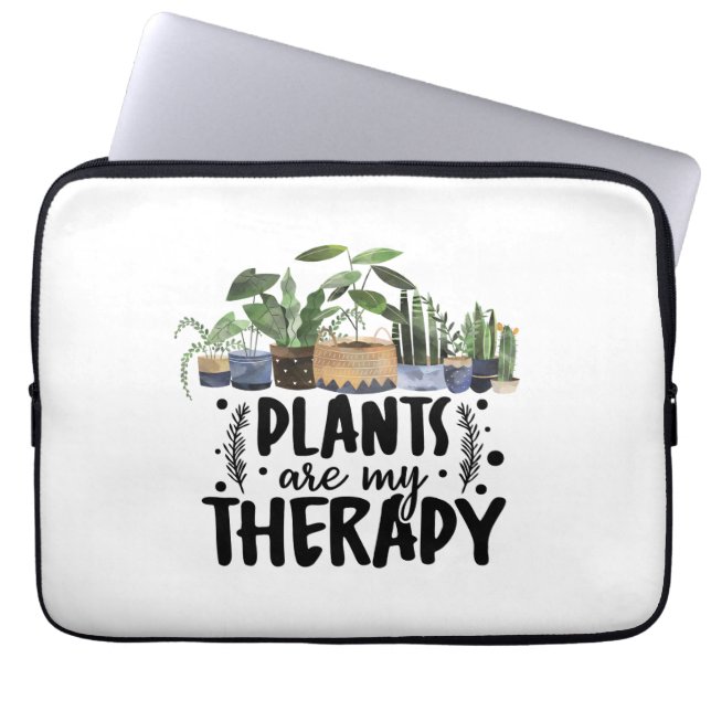 Minimala Botaniska Växter Är Min Terapi Laptop Fodral (Framsidan)