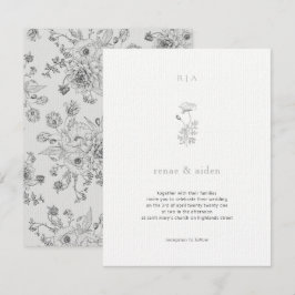 Minimala Bröllopsinbjudningar, Botaniska Bröllop Inbjudningar