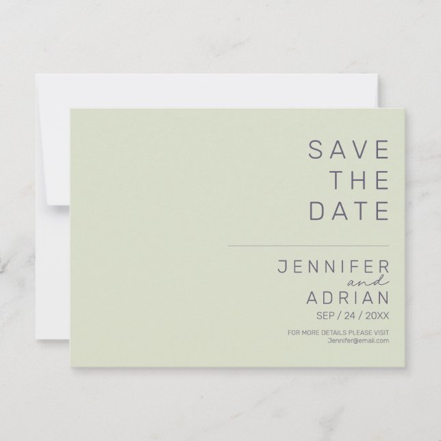 Minimala bröllopskort för Save the Date (Framsida)