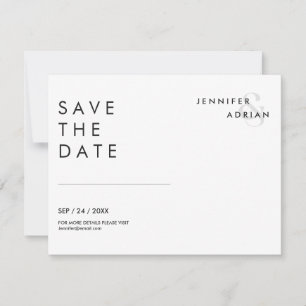 Minimala bröllopskort för Save the Date