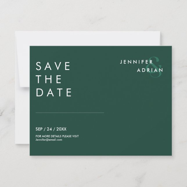 Minimala bröllopskort för Save the Date (Framsida)