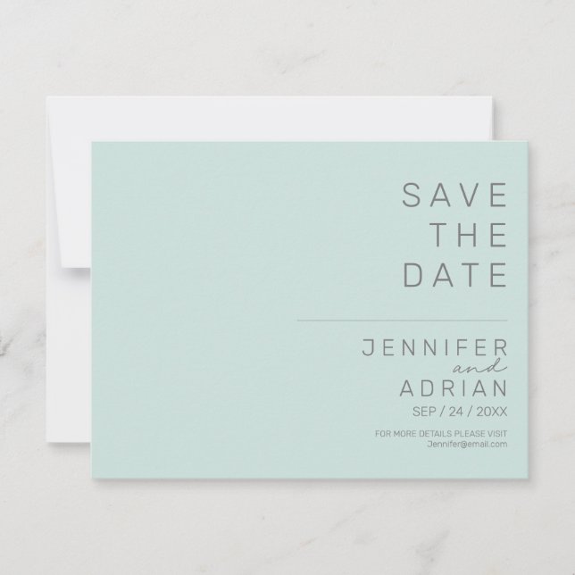 Minimala bröllopskort för Save the Date (Framsida)