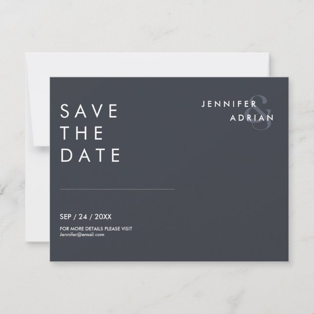 Minimala bröllopskort för Save the Date (Framsida)