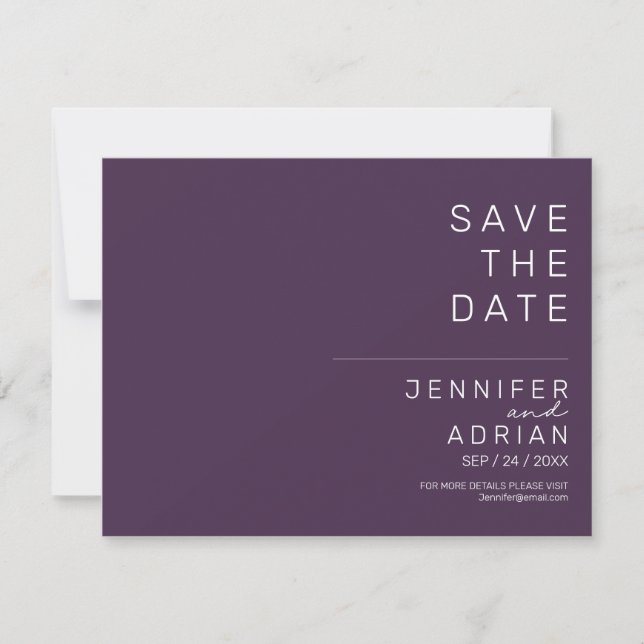 Minimala bröllopskort för Save the Date (Framsida)