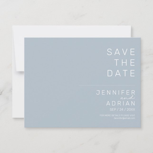 Minimala bröllopskort för Save the Date (Framsida)