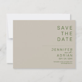 Minimala bröllopskort för Save the Date