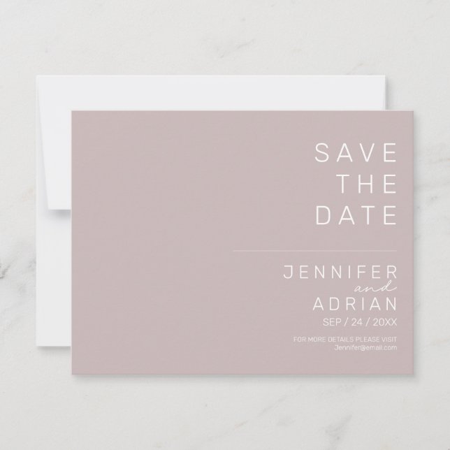 Minimala bröllopskort för Save the Date (Framsida)