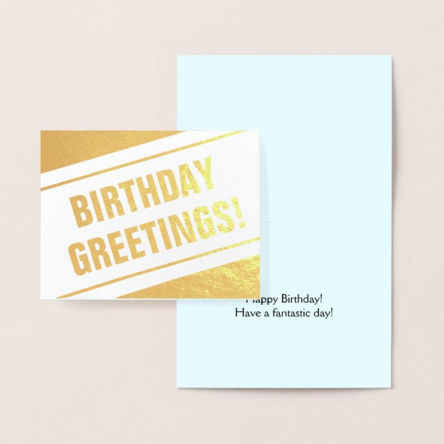 Minimala, enkla "BIRTHDAY GREETINGS!" Kort (Display)