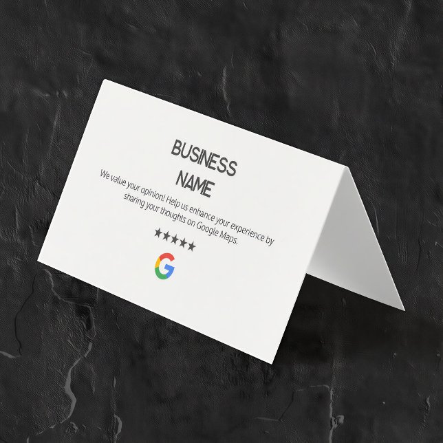 Minimala Google-granskningskort Visitkort (Google Business Profile Cards)
