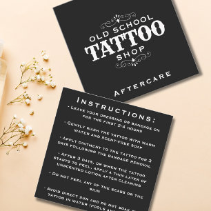 Minimala instruktioner för fet tatuering av efterv fyrkantigt visitkort