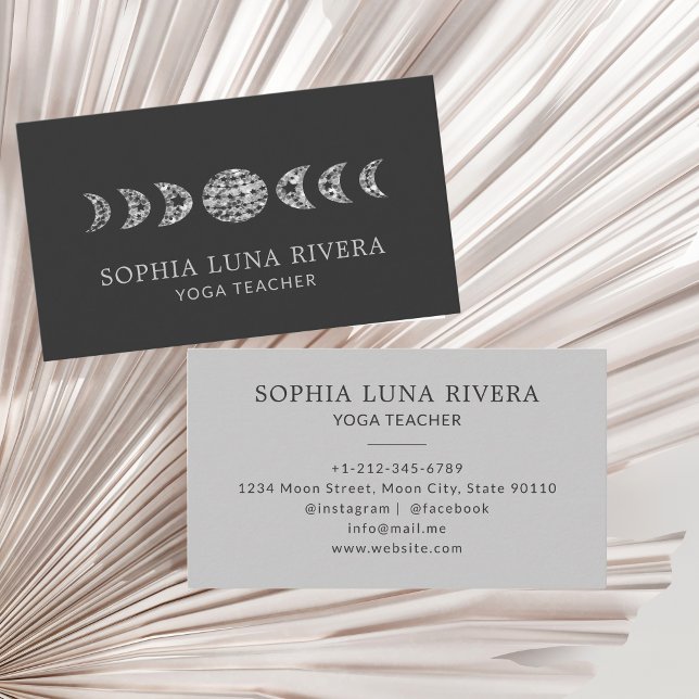 Minimala kelestiala Måne-faser Visitkort (Minimal Celestial Moon Phases Business Card)