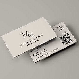 Minimala Monogram Initialer MG Professionell Sand Visitkort