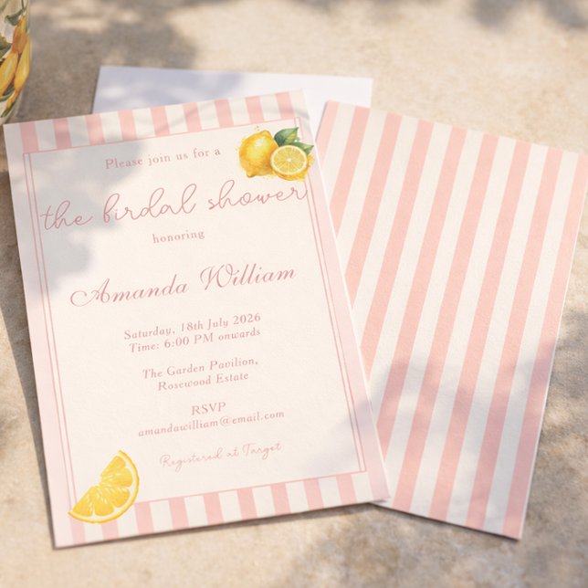 Minimala Päronrandiga Citroner Bröllopsdusch Inbjudningar (Skapare uppladdad)