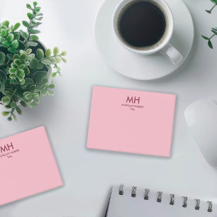 Minimala rena initialer rosa burgunder post-it block