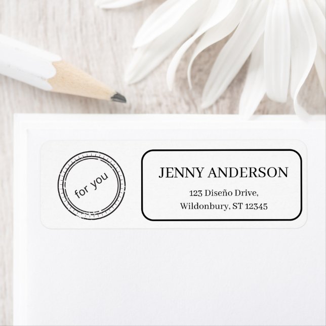 Minimala Returetiketter för elegantens Logotyp Returadress Etikett (Insitu)