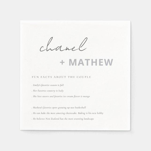 Minimala Roligtar för svartvit skripttypografi Pappersservett (Framsidan)