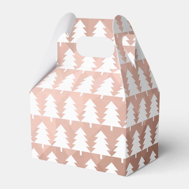 Minimala roséguld geometriska julgranar  presentaskar (Framsidan Sidan)