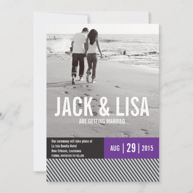 Minimala Save the Date-meddelanden | Bröllop Inbjudningar (Framsida)