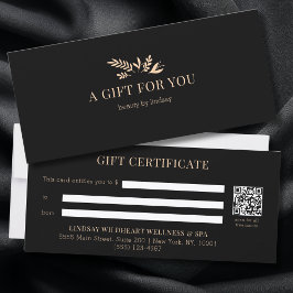 Minimala svarta botaniska QR-kod presentkort