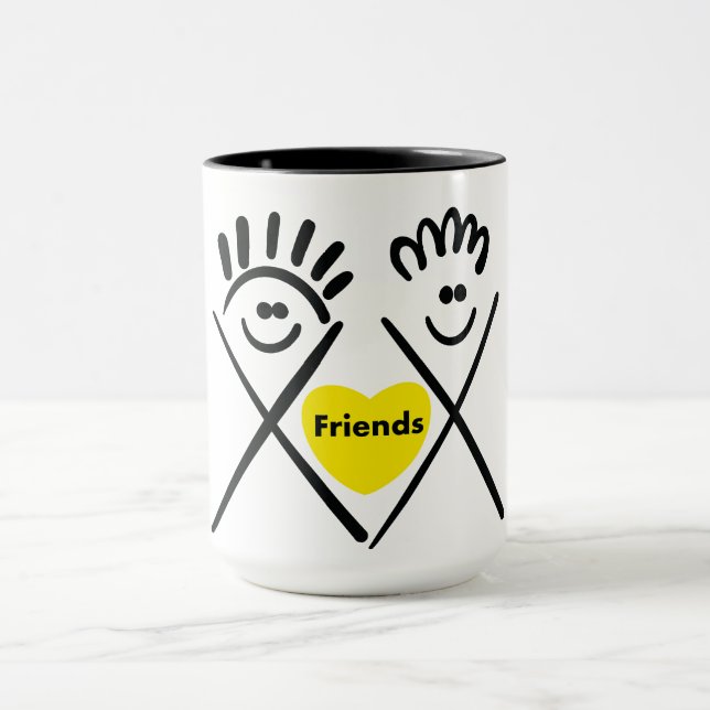Minimala vänner – Linjekonst  Mugg (Center)
