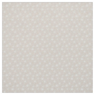 Minimala vita Blommar på Soft Beige-bakgrund Tyg