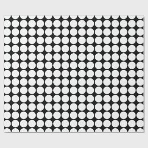 Minimala vita prickar på solid svart bakgrund presentpapper