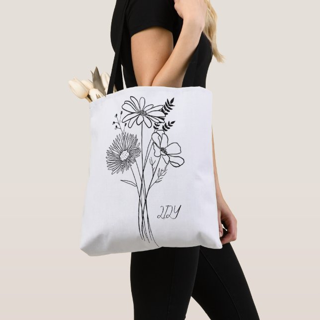 Minimala Wilf Blommor , bohemisk minimal  Tygkasse (Närbild)