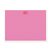 Minimalanteckningskort för rosa, rött och risp