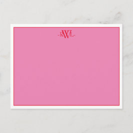 Minimalanteckningskort för rosa, rött och risp vykort