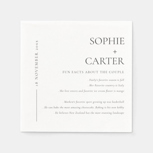 MINIMALBLACK- OCH VITTYPOGRAFIS ROLIGT FAKTA PAPPERSSERVETT (Framsidan)