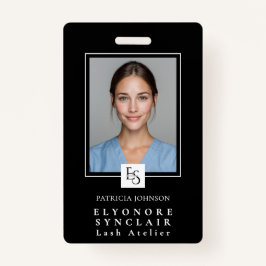 MinimalBlack White Script Lash Photo Logo