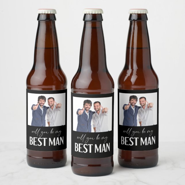 Minimalialist, blir du min bästa man ölflaska etikett (Flaskor)