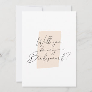 Minimalialist blir du min bridesmaid Dusty Blue Inbjudningar