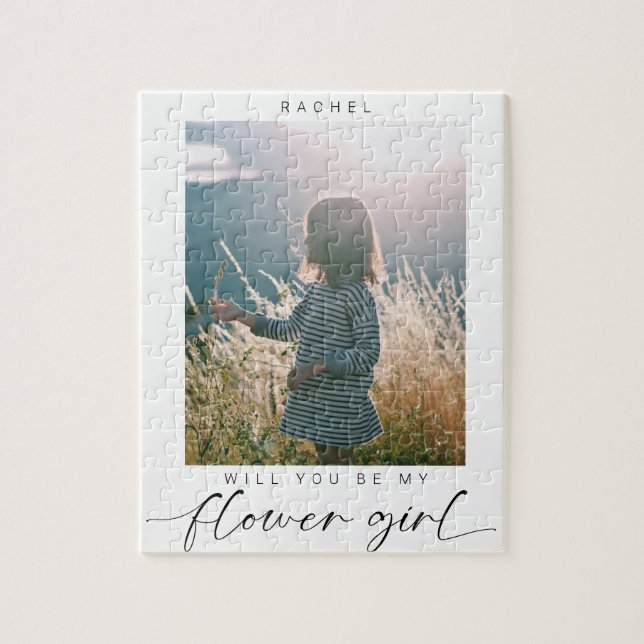 Minimalialist, blir du min Flower Girl Photo Chic Pussel (Vertikal)