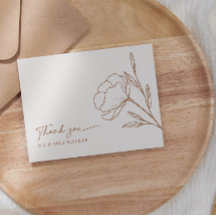 Minimalialist Boho Bröllop - tack för ditt kort -