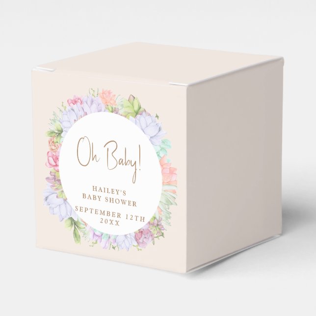 Minimalialist Boho Cactus Desert Baby Shower Presentaskar (Framsidan Sidan)